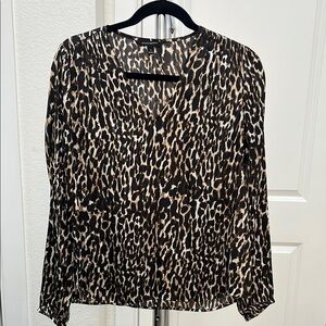 Banana Republic Leopard Print Women's Silk Top Small